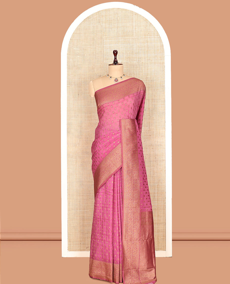 Pink Fancy Crepe Saree