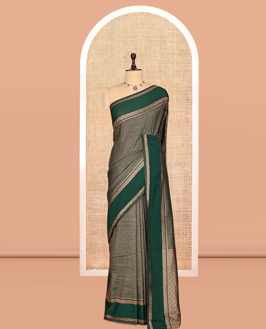 Green Fancy Crepe Saree