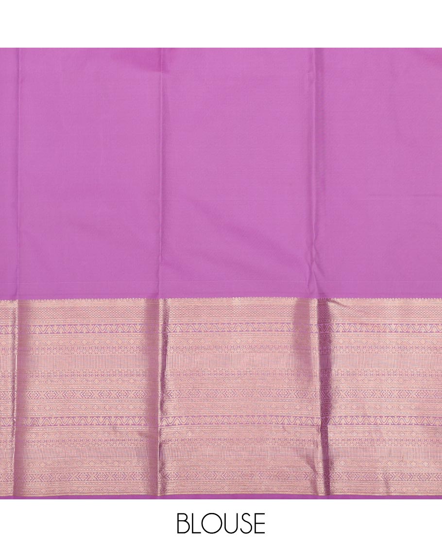 Yellow jacquard pure-mix half saree,contrast zari design dhavani & border of muthu,kuyil kann,neli kathir,kamalam leaf,diamond
