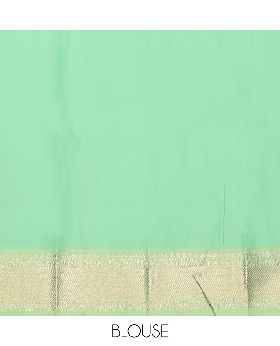 Brown zari buttas, and stripes gift saree, contrast traditional zari design border, and jaal pallu