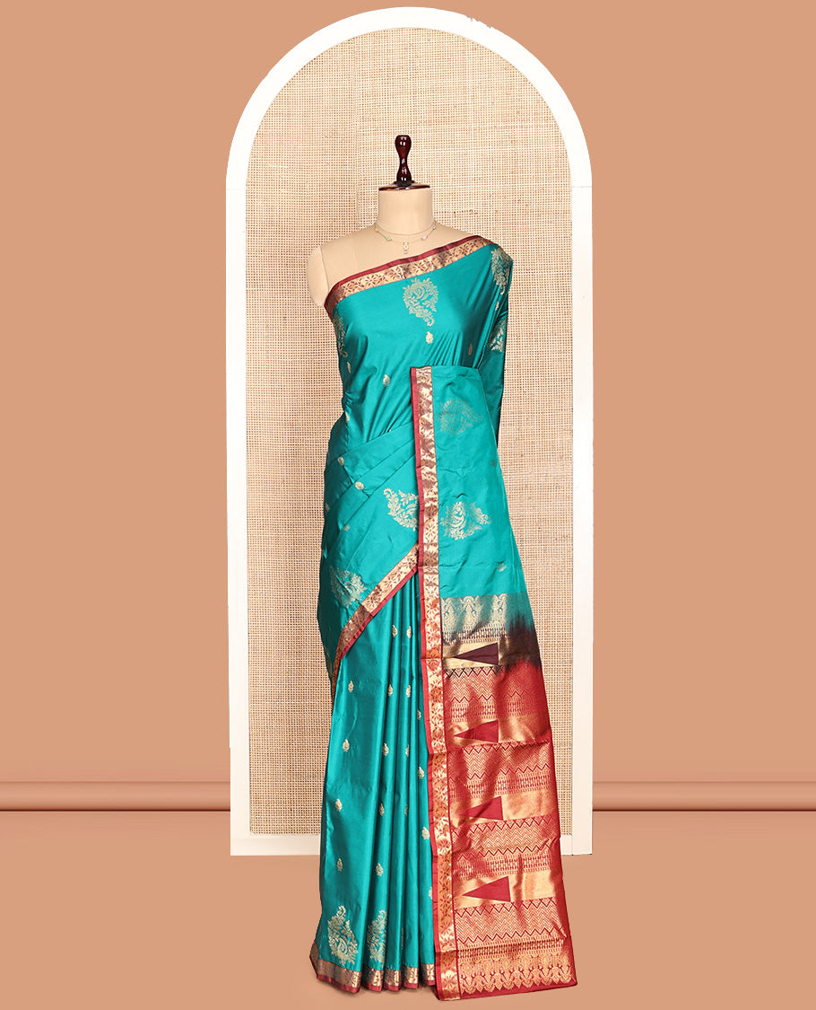 Green Zari Butta Gift Saree