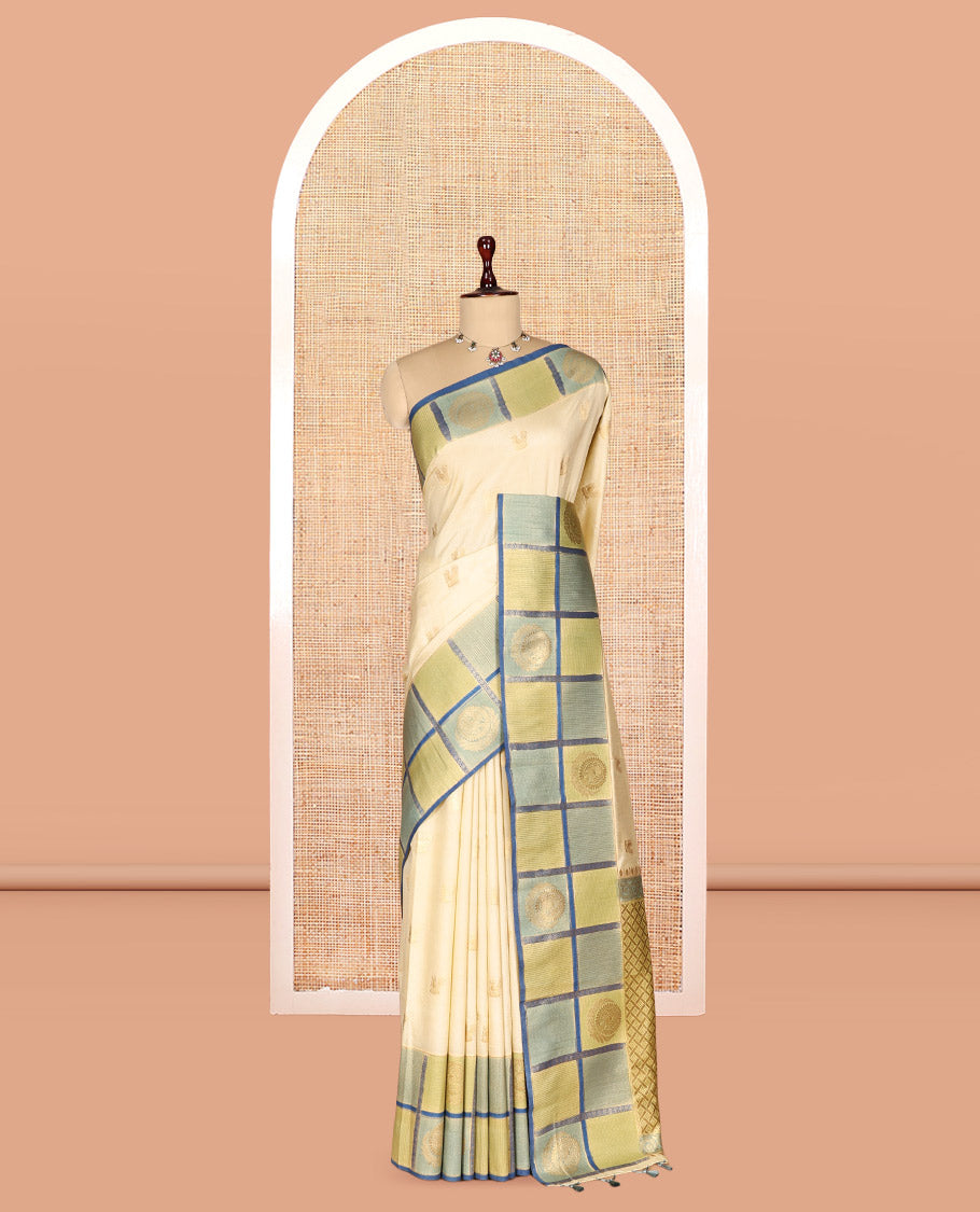 Blue Peacock Motif Saree