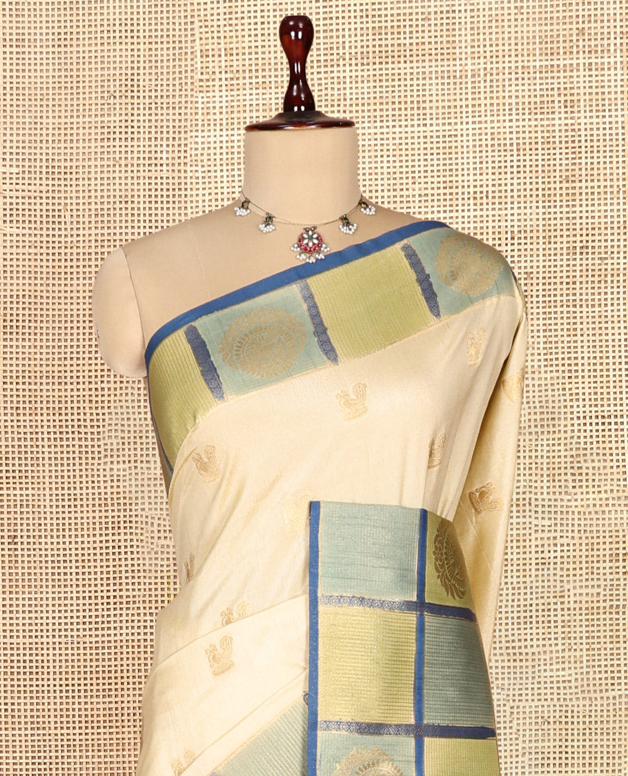 Blue Peacock Motif Saree