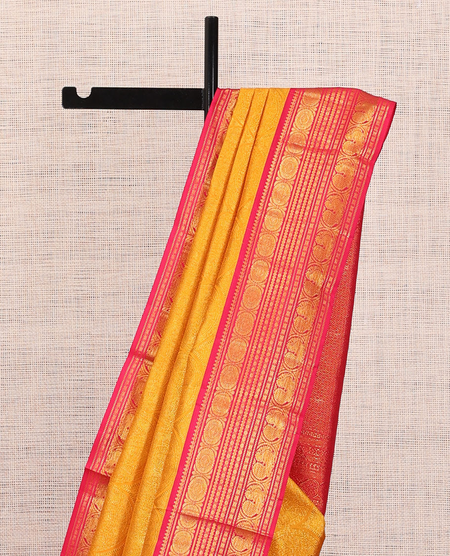 Yellow Kanchipuram Bridal Silk Saree