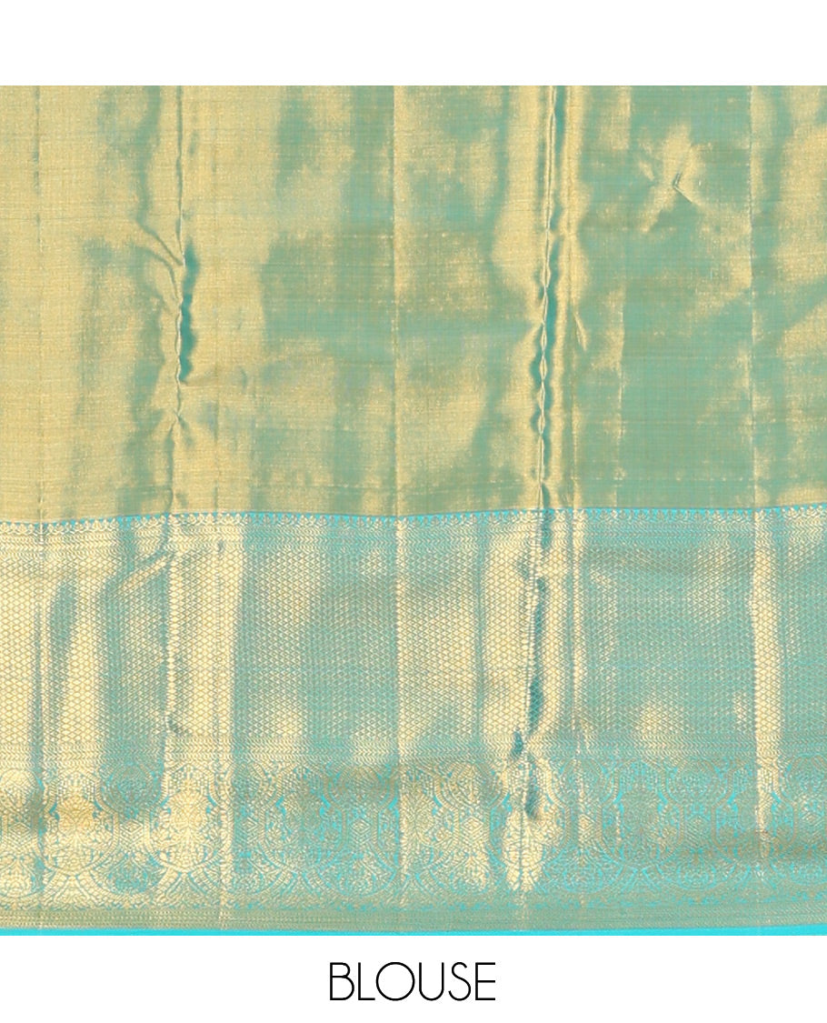 Blue Kanchipuram Tissue Silk Saree