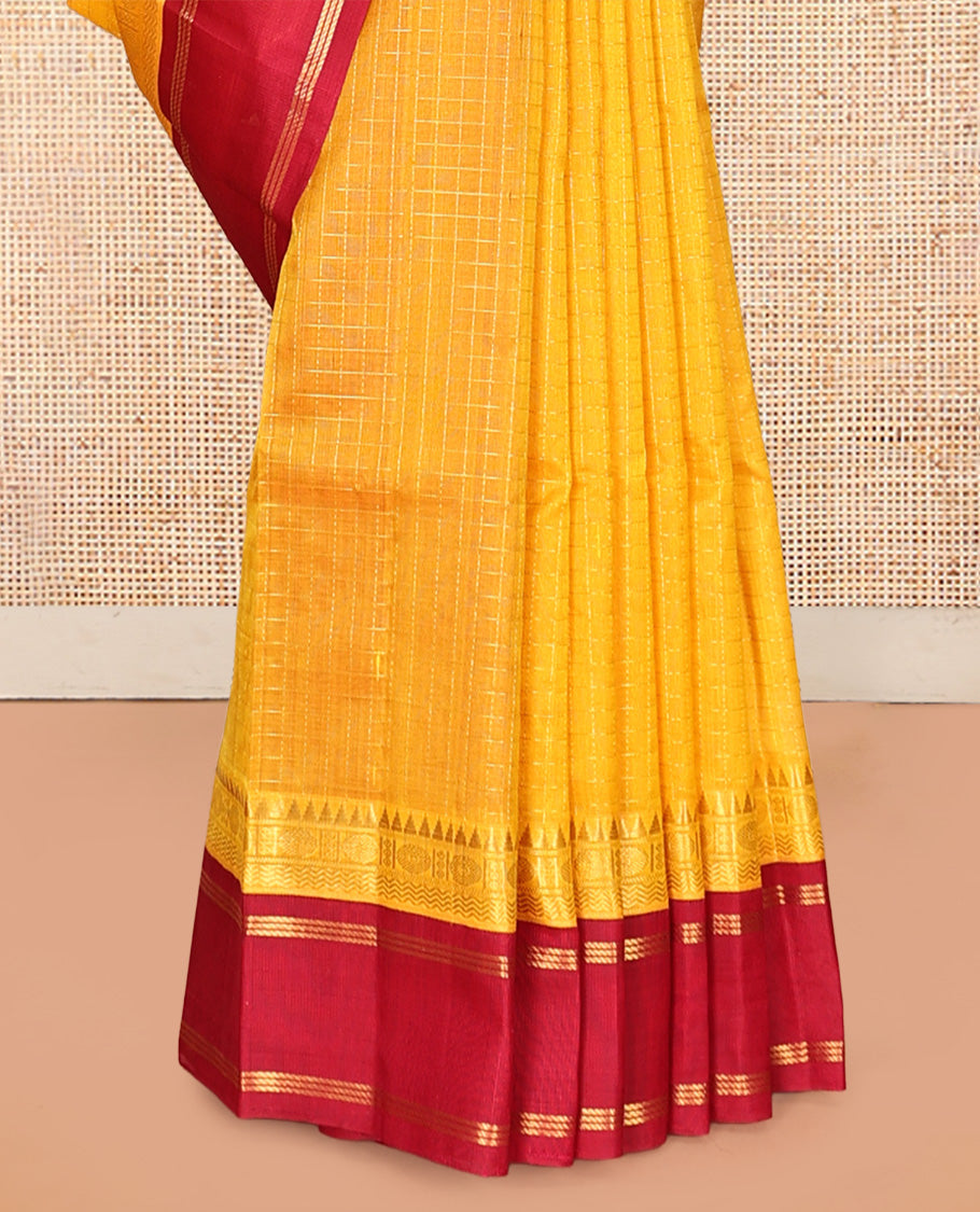 Yellow Kuppadam Silk Saree