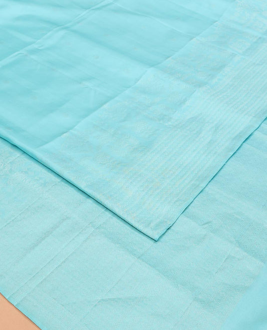 Cloud Blue Mayuri Soft Silk Saree, Delicately Woven with Buttas All Over Its Body, Subtly Sparkled Border of Traditional Designs, Pallu of Intricate Designs, and Paired with a Matching Blouse
