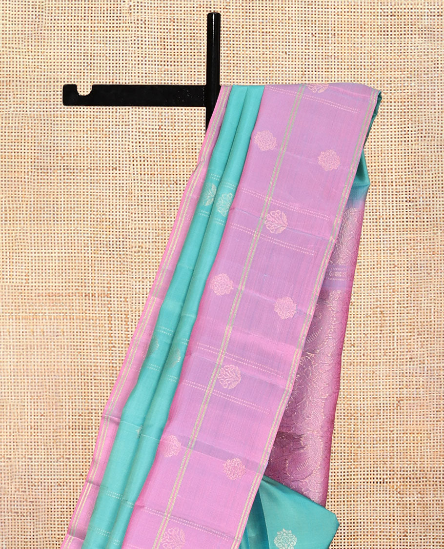 Blue Paisley Design Mayuri Lite Silk Mix Saree
