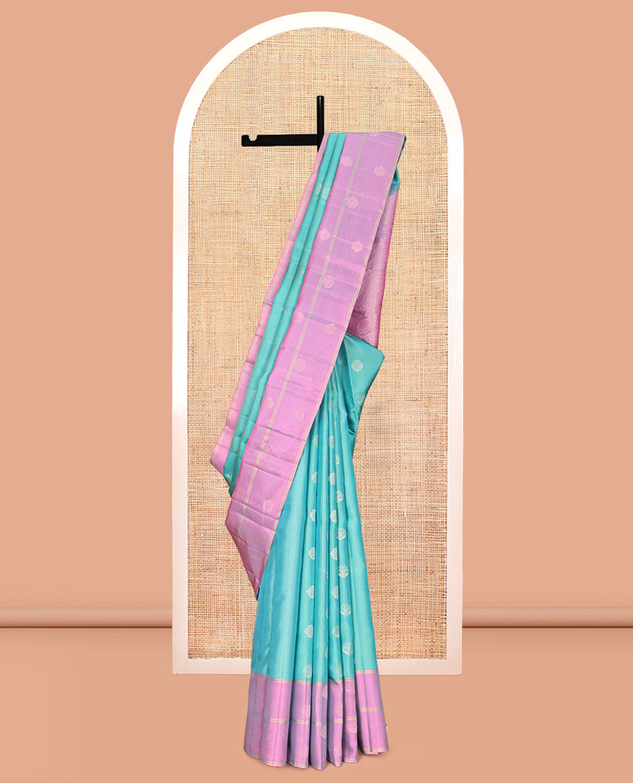 Blue Paisley Design Mayuri Lite Silk Mix Saree