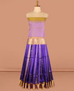 Blue Pure Silk Navarathna Pavadai Material Set