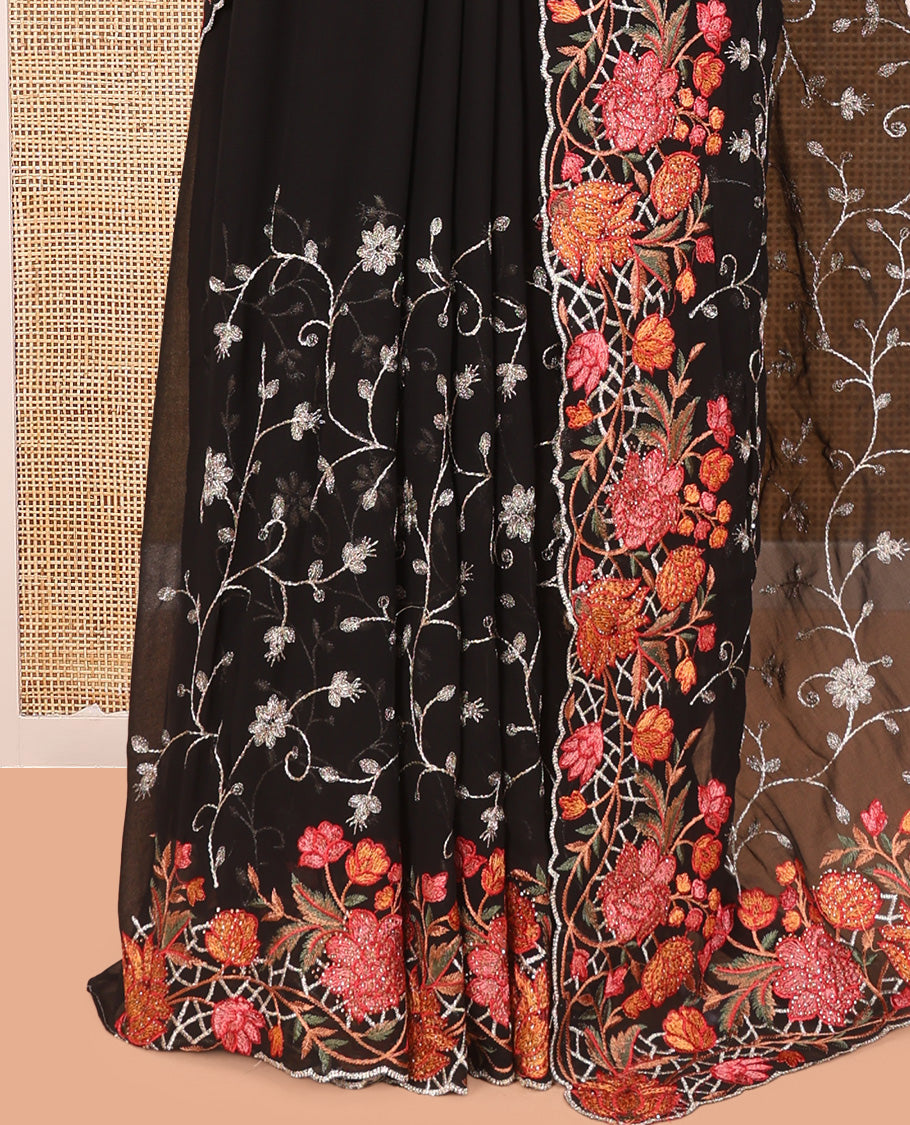 Black Georgette Saree