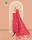Red Mul Chanderi Tissue Material Chudidar Set