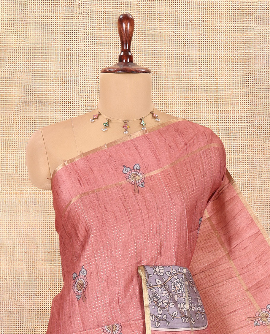 Pink Fancy Tussar Saree