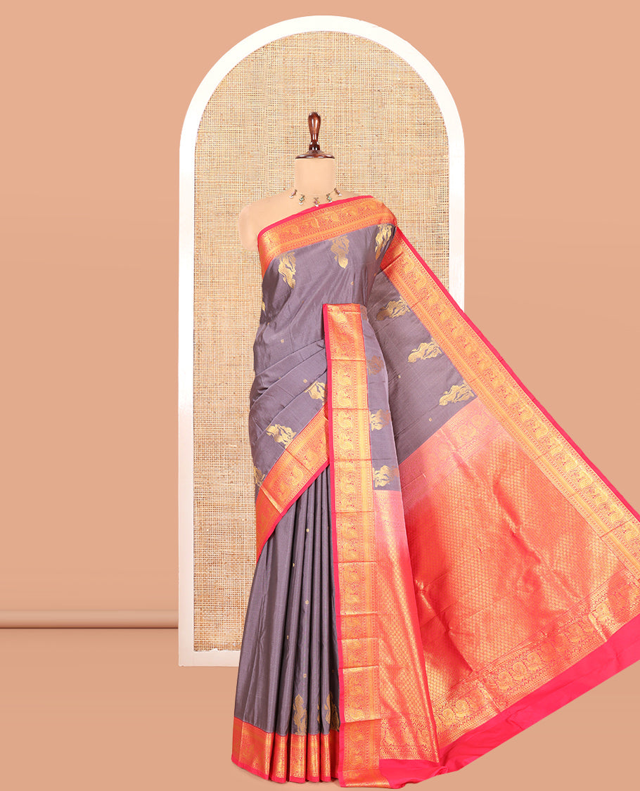 Grey Budget Silk Saree