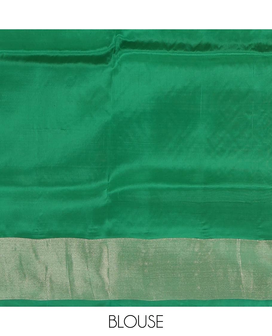 Violet cypress tree buttas Uppada saree, contrast bavanji border, and jaal design pallu