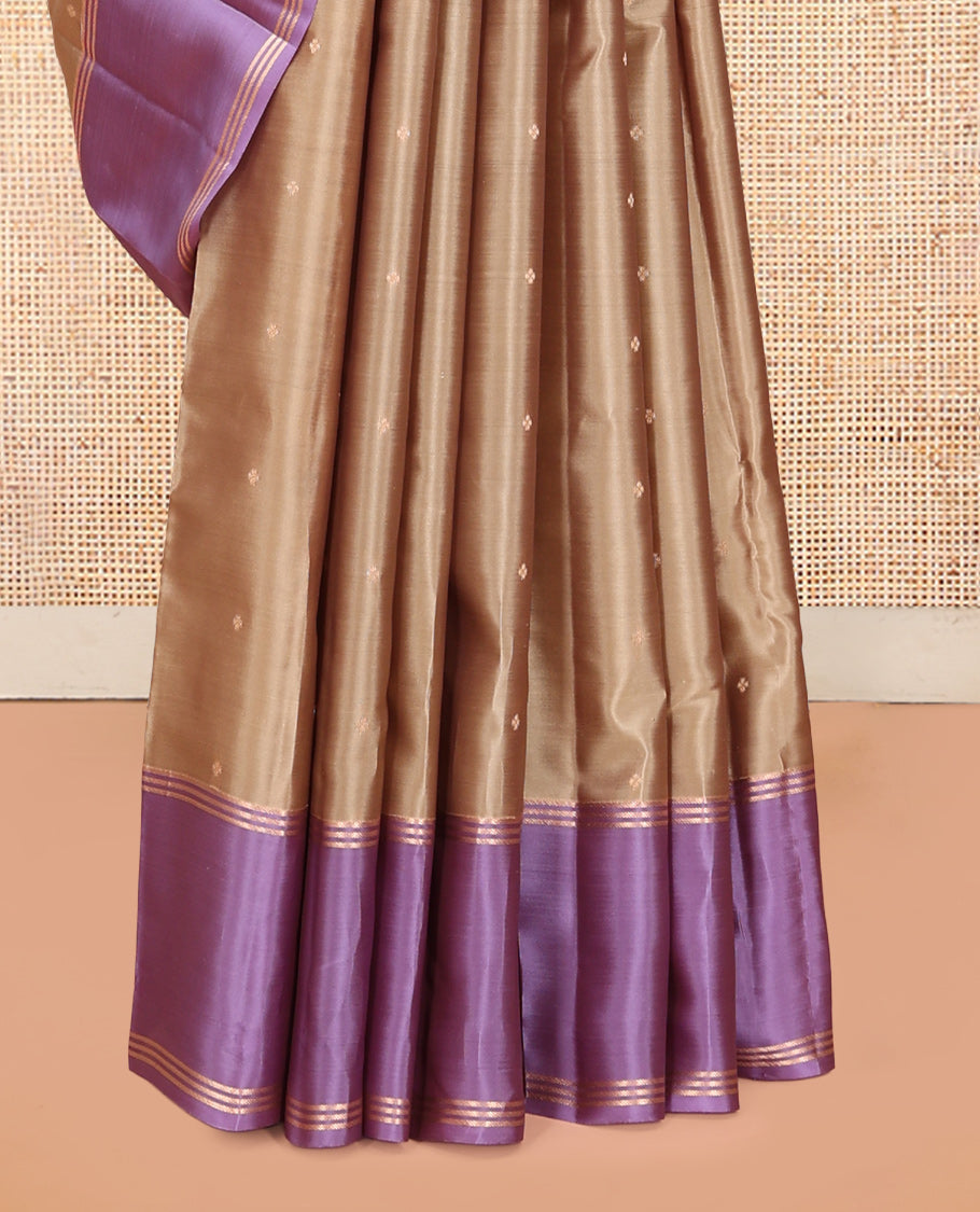 Sandal Zari Buttas Vasundhara Lite Silkmix Saree, a Contrast Bodi Border, Grand Jaal Pallu, a Contrast Blouse