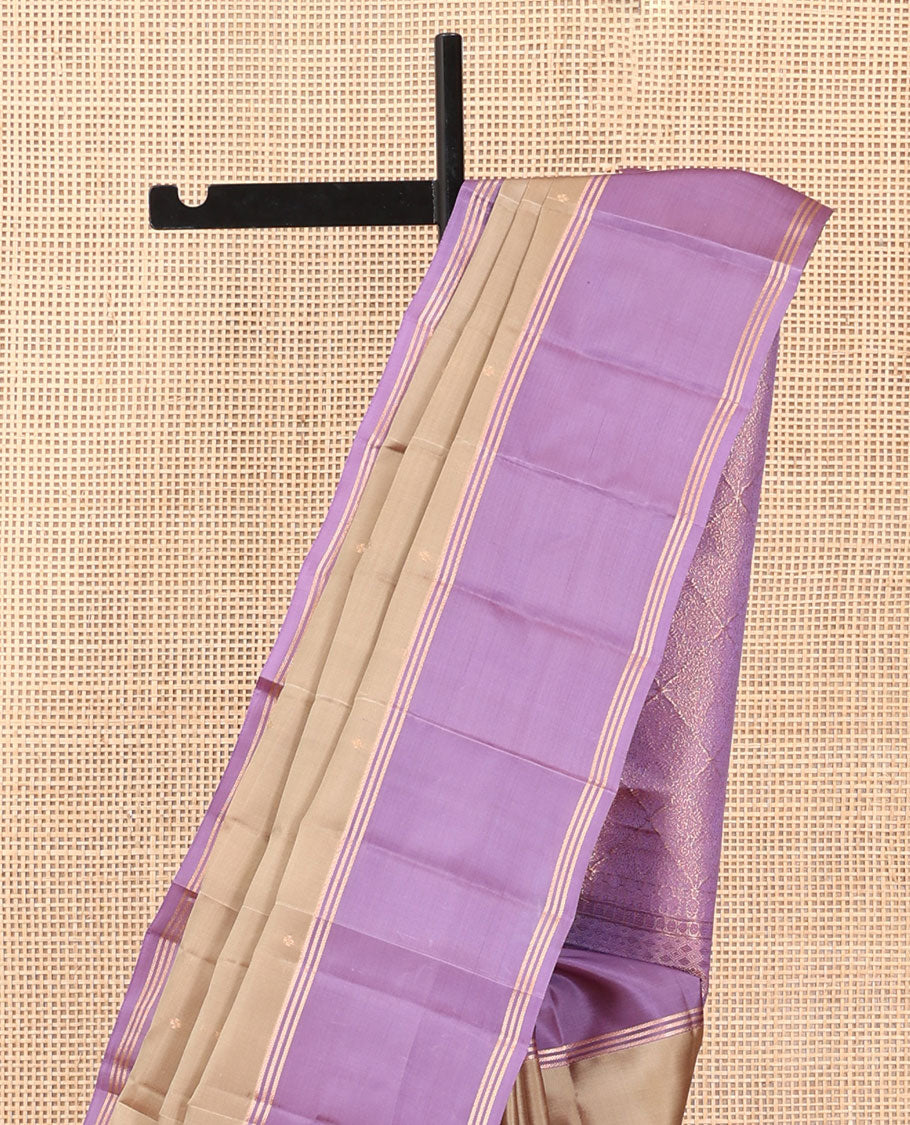 Sandal Zari Buttas Vasundhara Lite Silkmix Saree, a Contrast Bodi Border, Grand Jaal Pallu, a Contrast Blouse