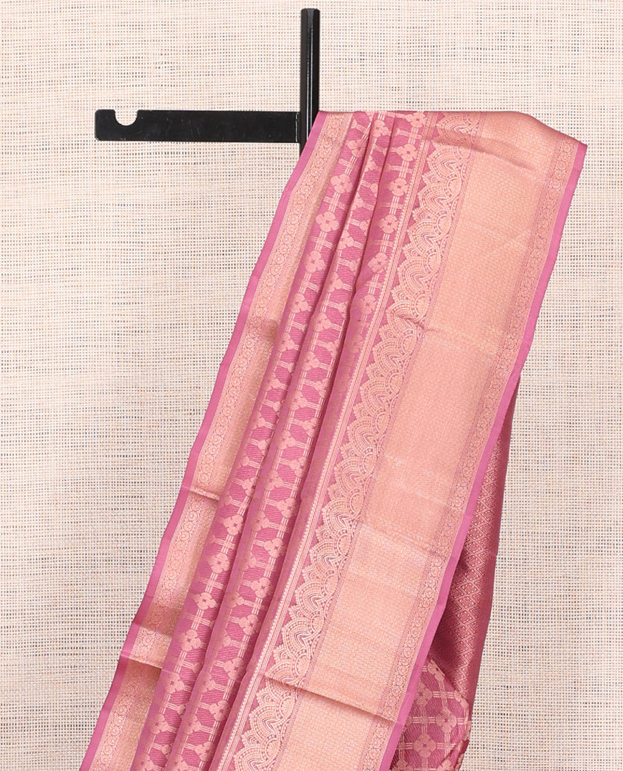 Pink Jacquard Design Kanchipuram Wedding Silk Saree