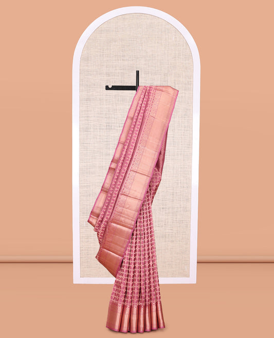 Pink Jacquard Design Kanchipuram Wedding Silk Saree