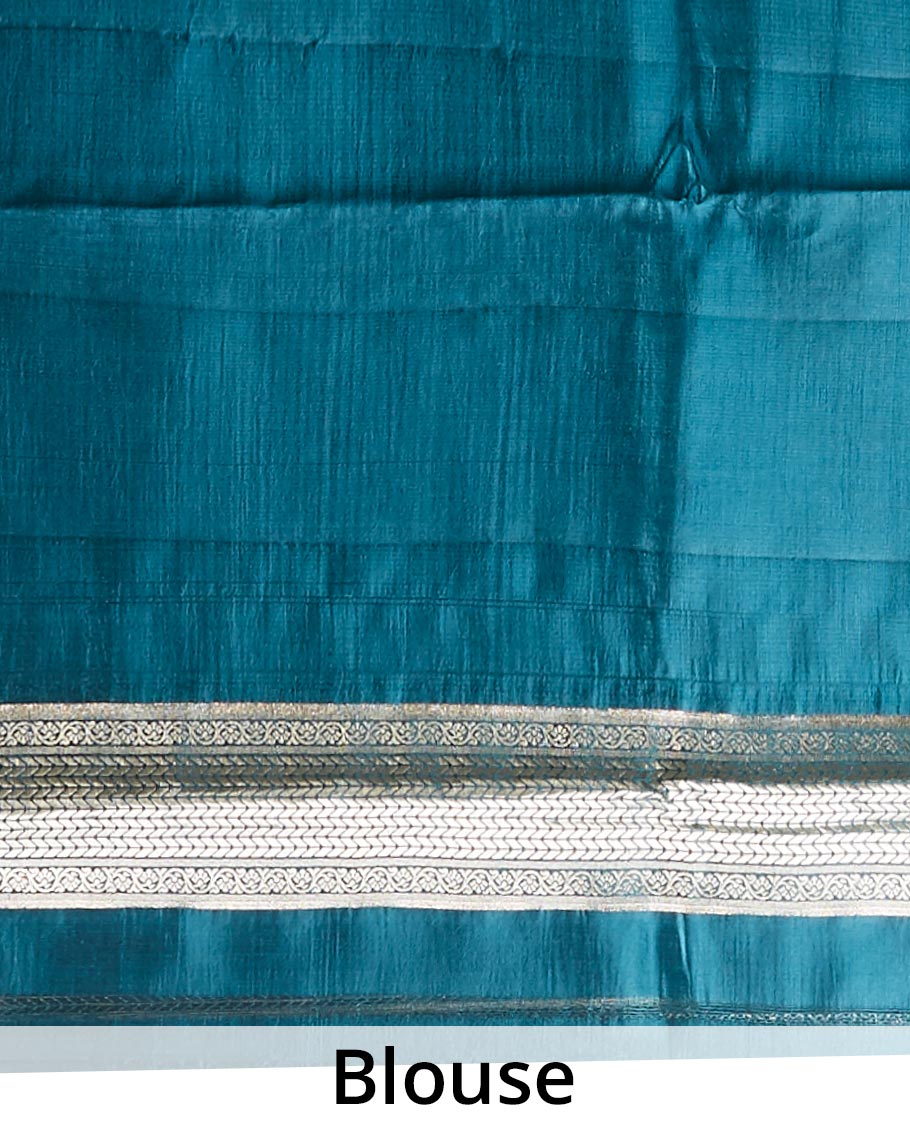 Multi-color jaal Mysore silk saree with zari design, contrast traditional zari border of floral enclosed paisleys