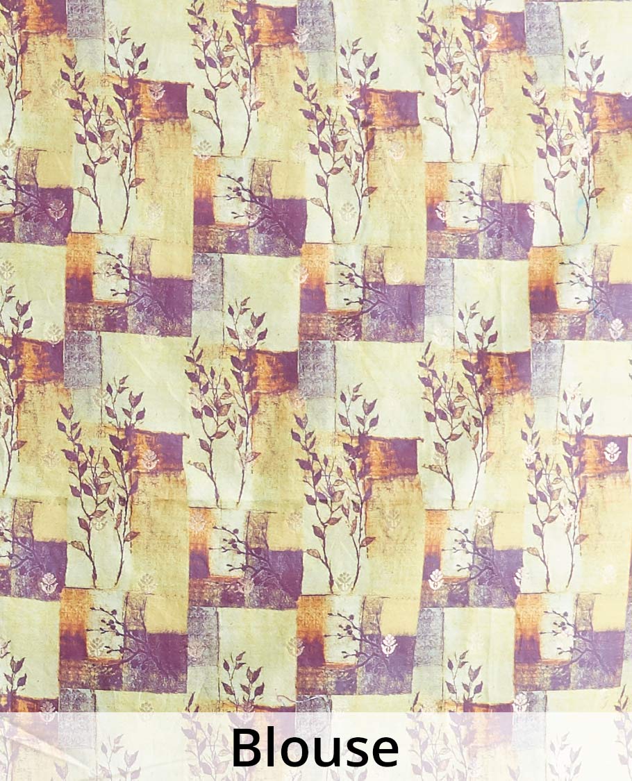 Purple mysore  silk saree with self aryle pattern border