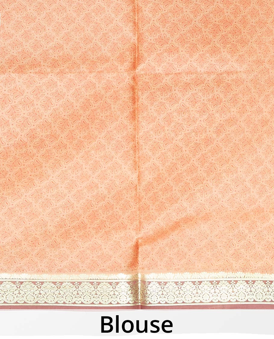 Multi-colored floral printed silk saree with contrast floral design border