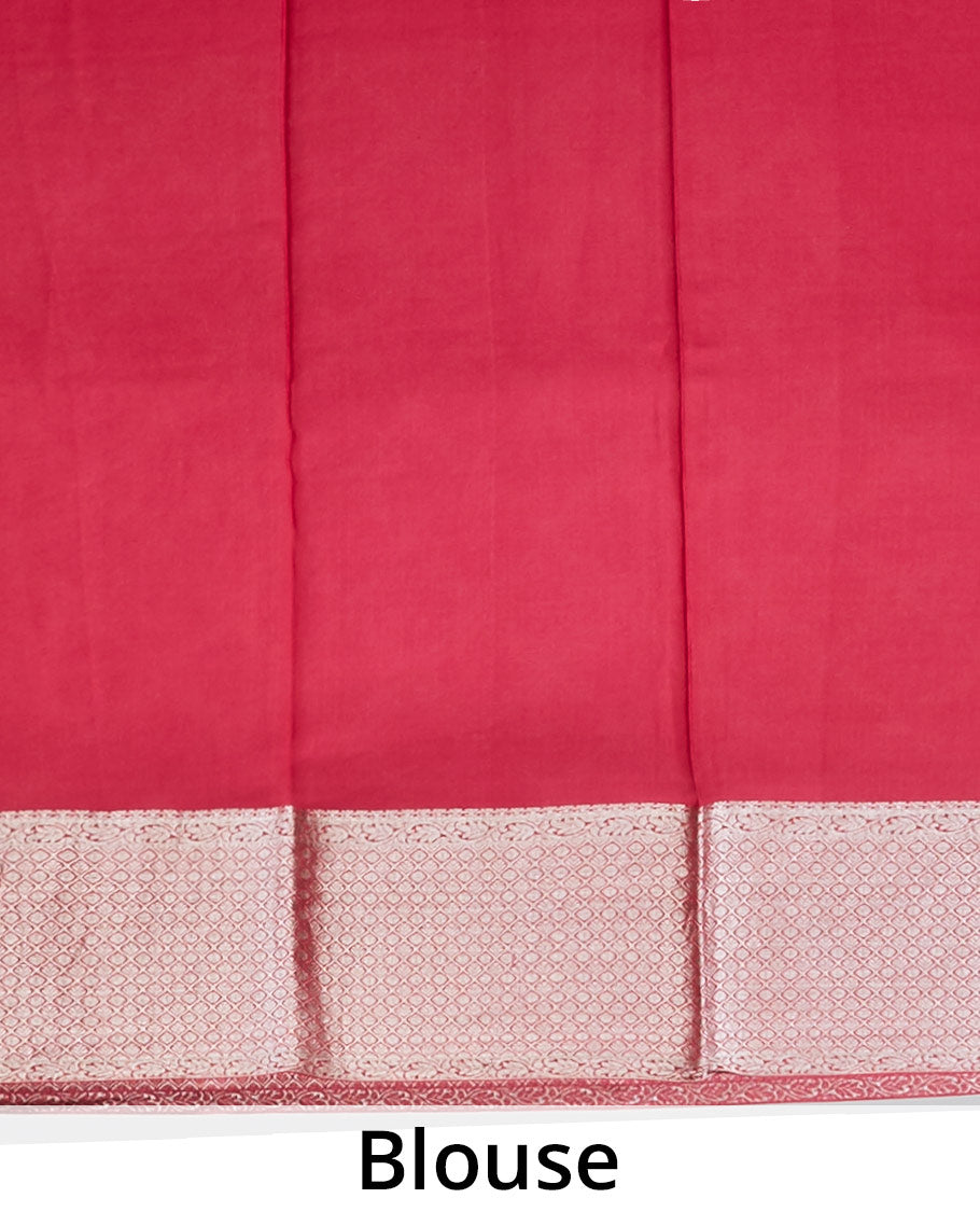 marron ogee patern pure crepe saree with self argyle design border