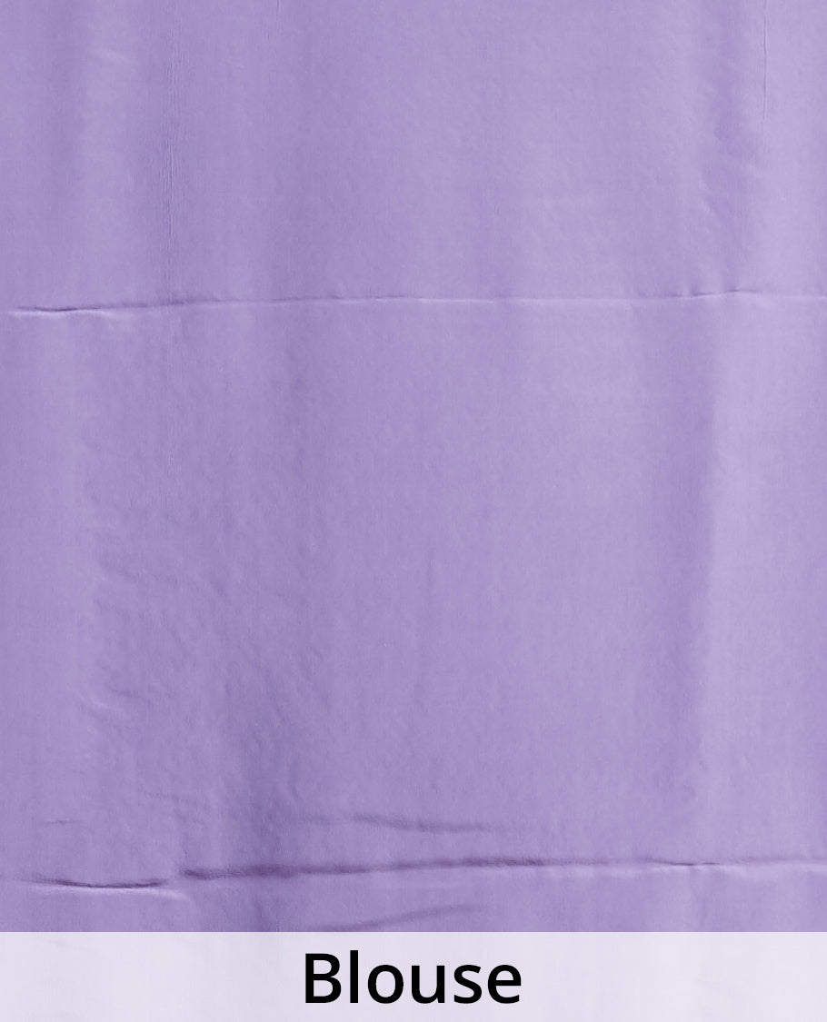 lavender intricate zari design pure crepe saree with self zari design border