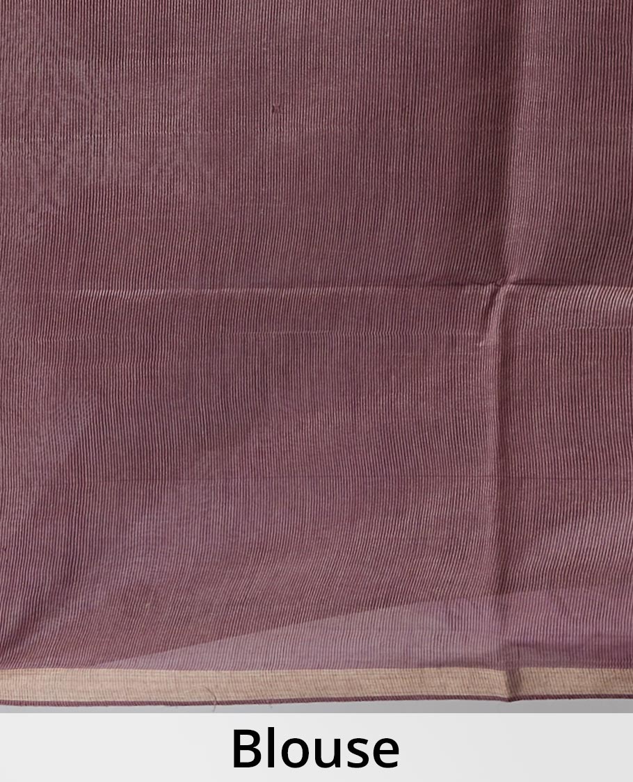 Purple geometric motifs tussar silk saree with self zari border