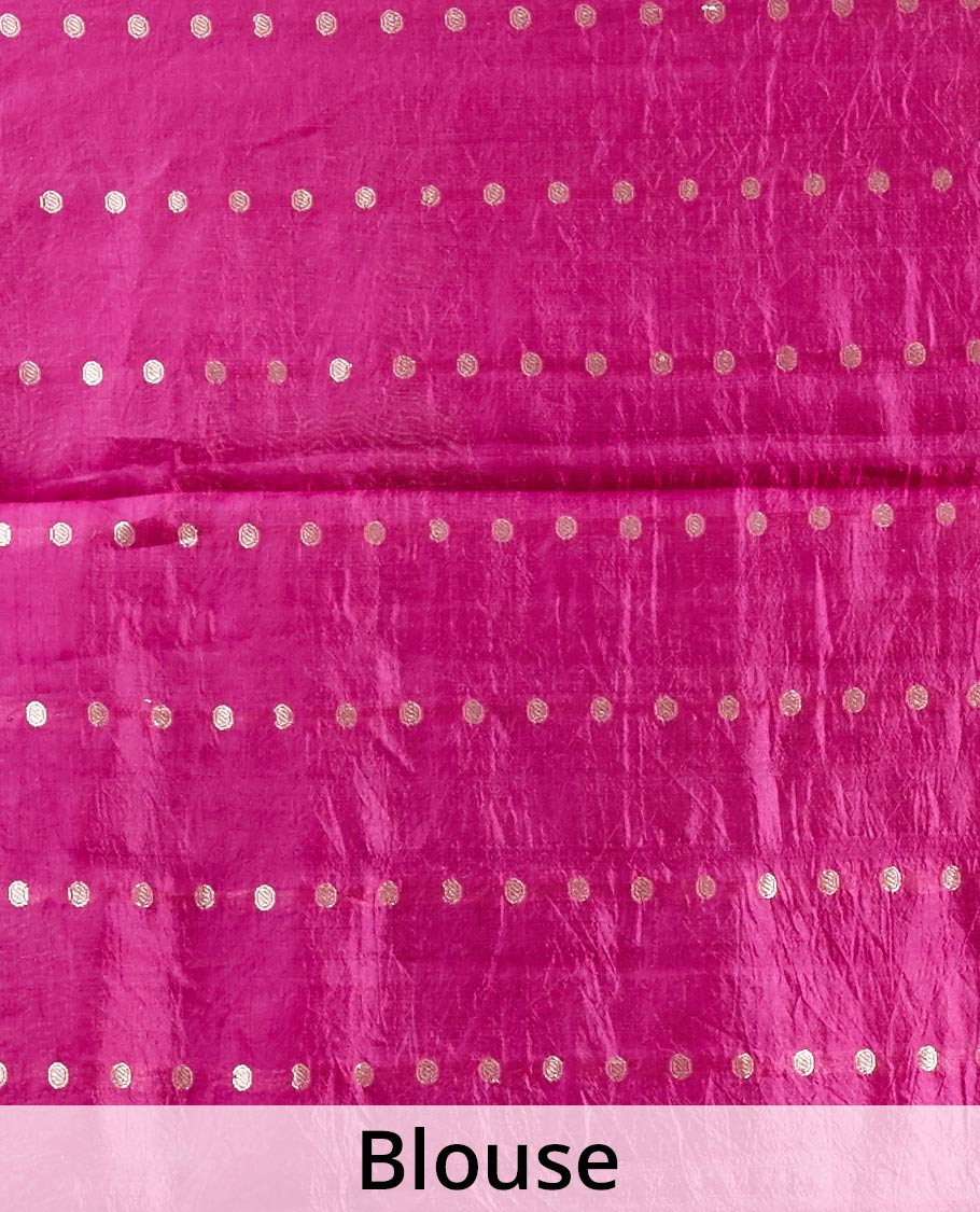 Purple floral buttas banaras silk saree with self floral buttas border