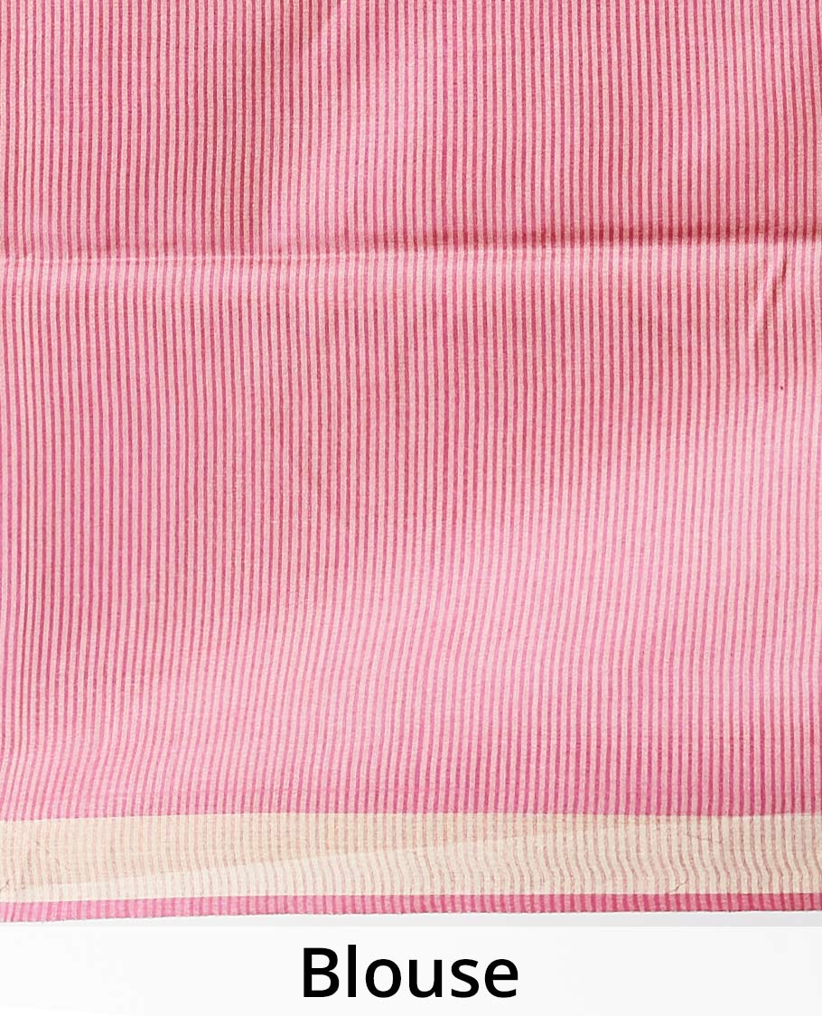Purple intricate zari design tusser silk saree with self zari border