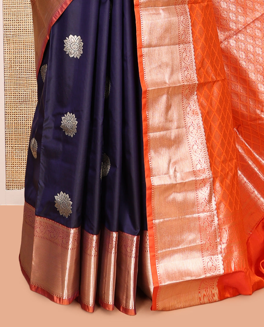 Blue Zari Buttas Gift Saree