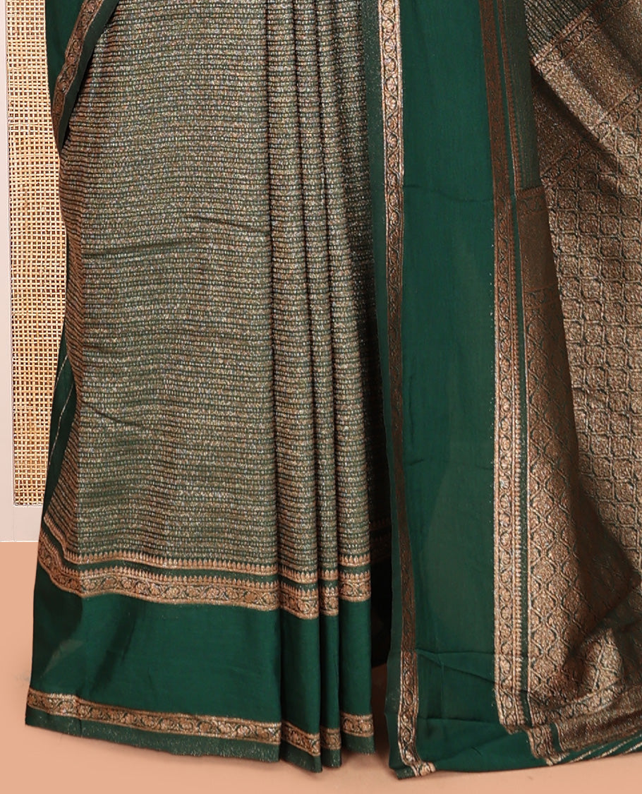 Green Fancy Crepe Saree