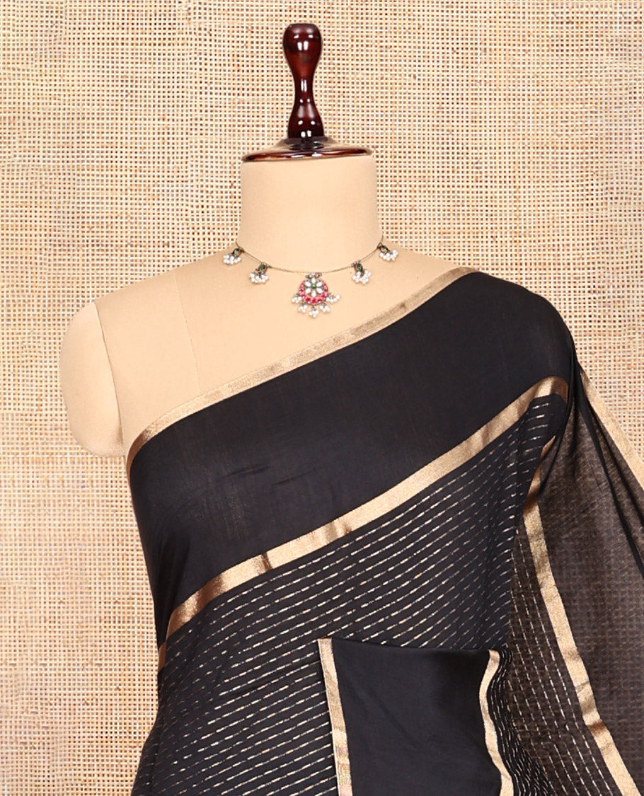 Black Assam Silk Saree