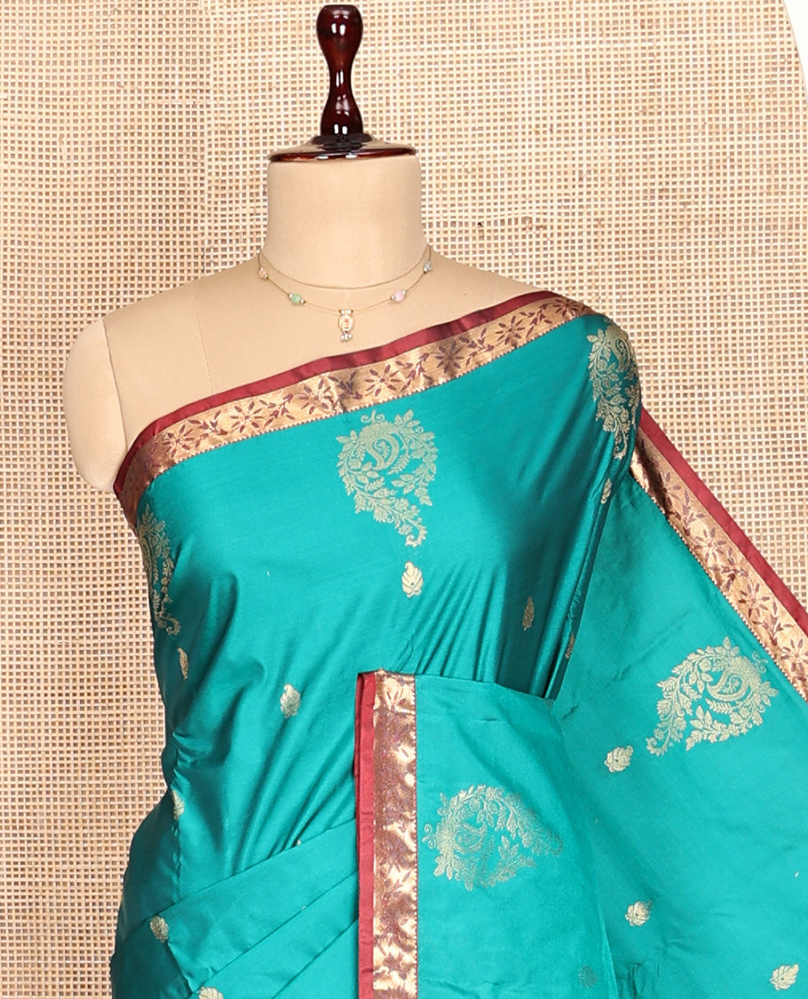 Green Zari Butta Gift Saree