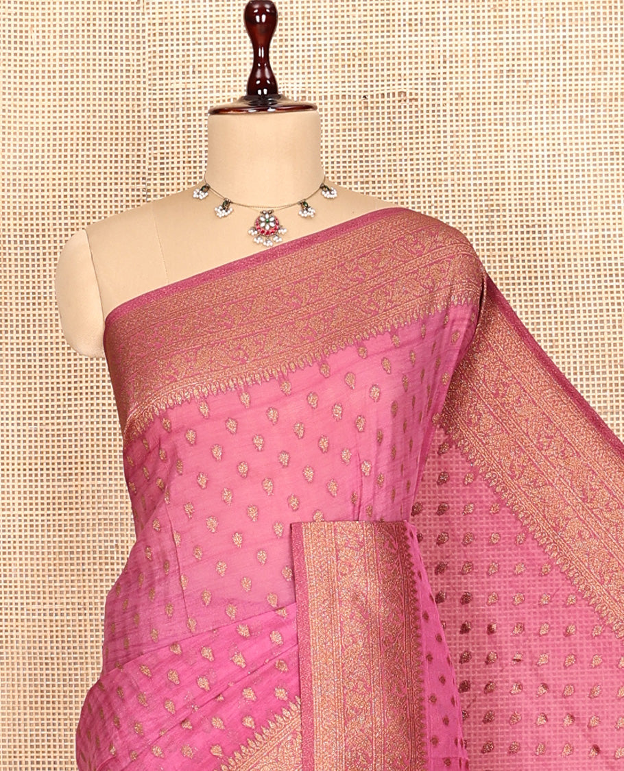Pink Fancy Crepe Saree