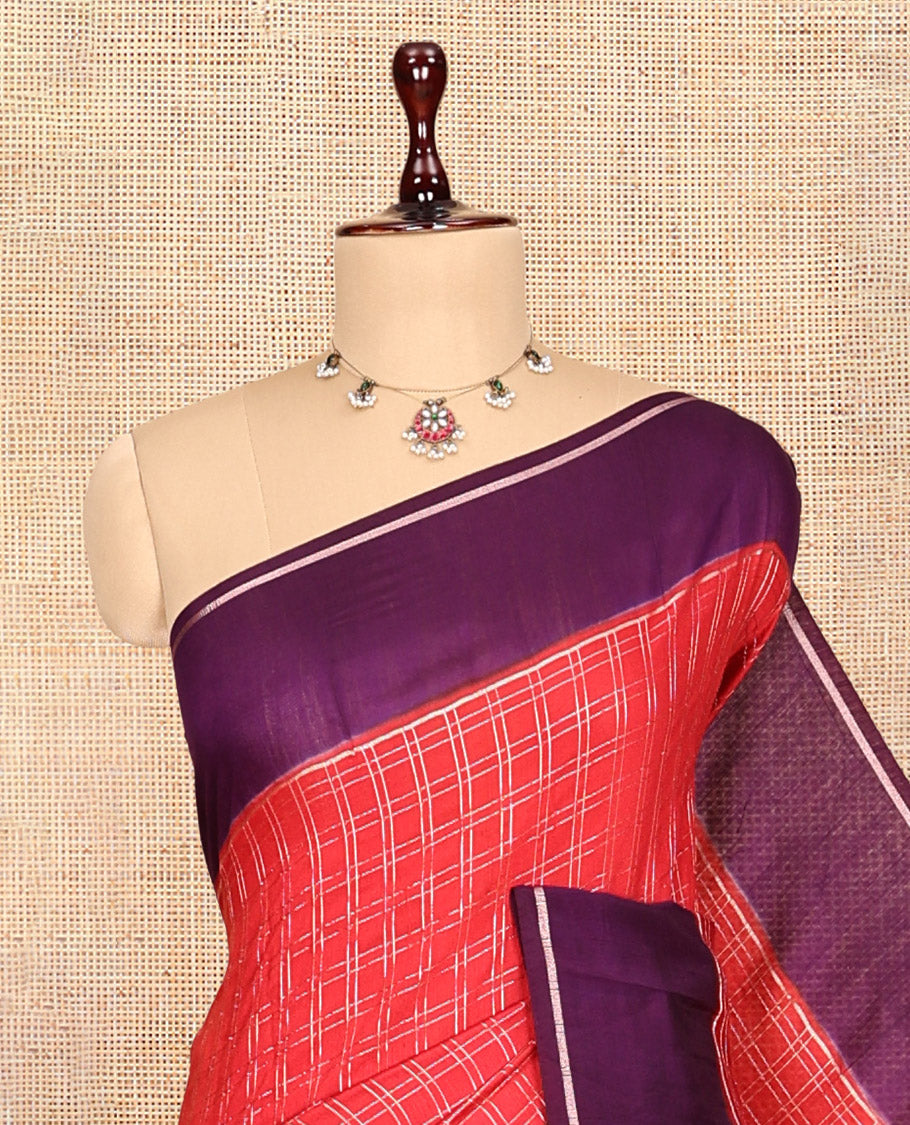 Red Assam Silk Saree