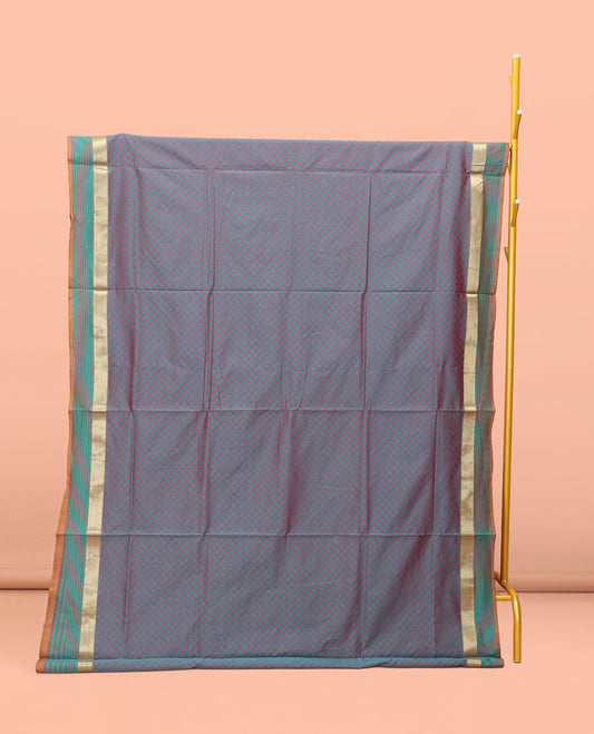 Blue Poly Cotton Saree