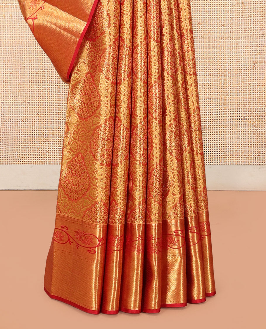 Red Kanchipuram Tissue Silk Saree