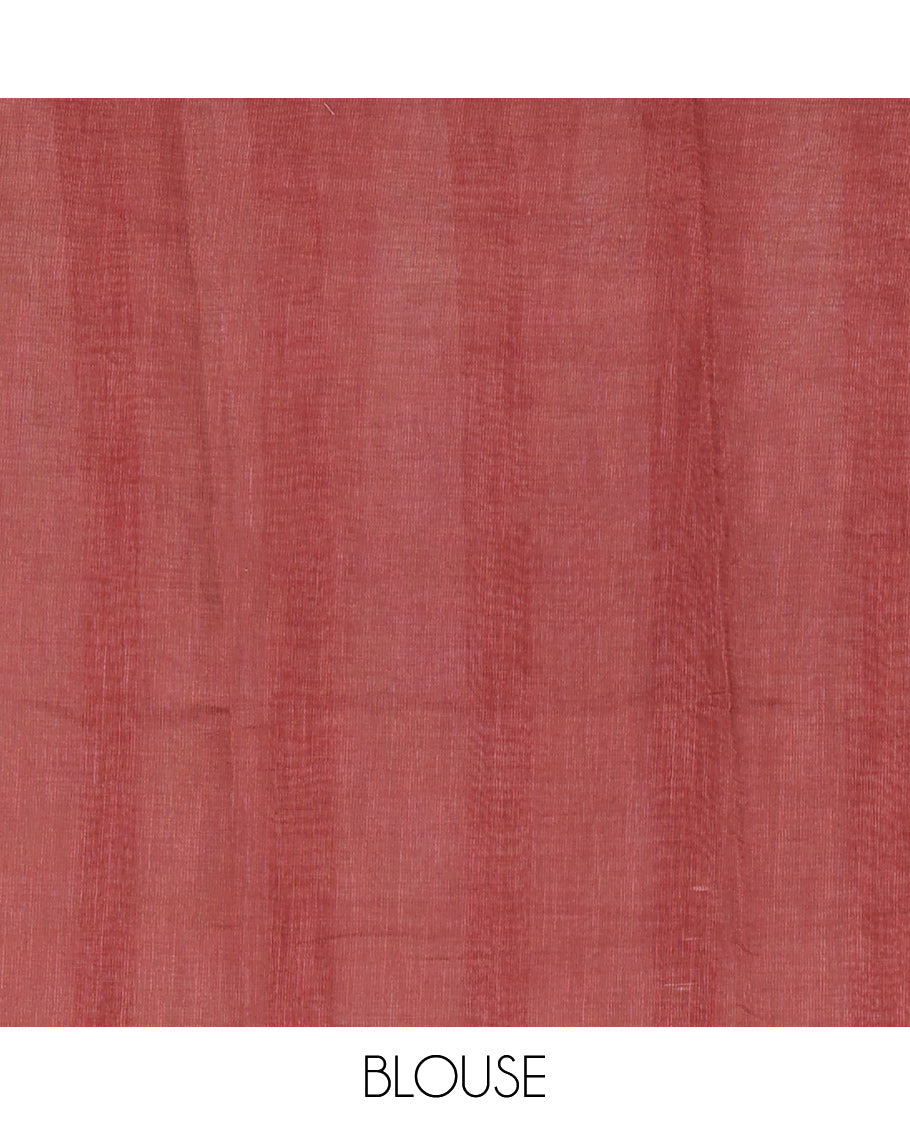 Pink Linen Cotton Saree