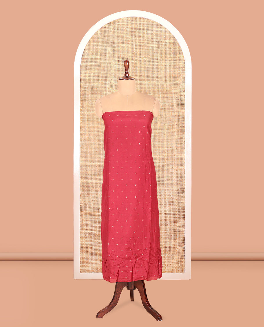 Red Mul Chanderi Tissue Material Chudidar Set