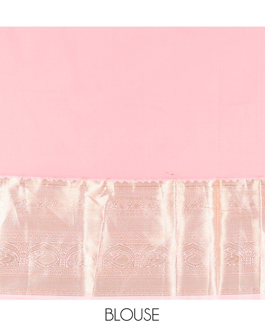 Wine-Baby Pink Budget Silk Saree