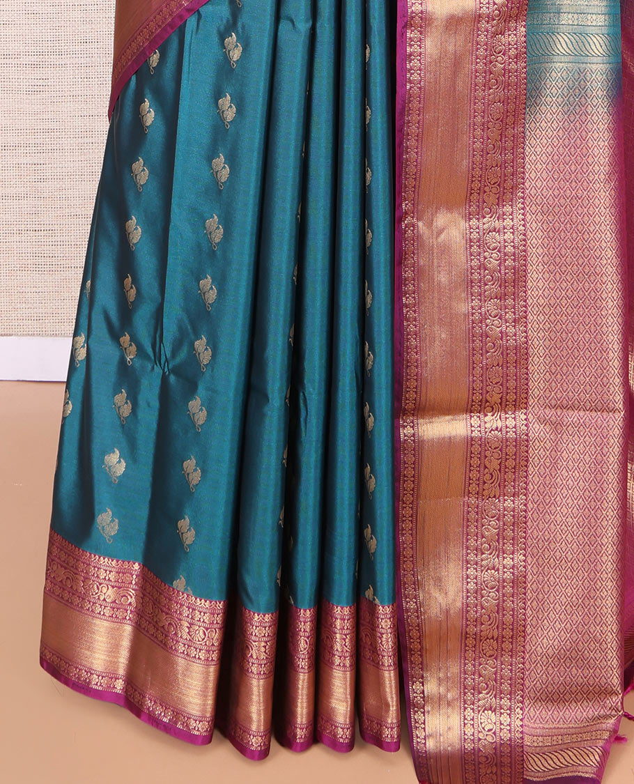 Blue Traditional Checks Budget Silk Saree