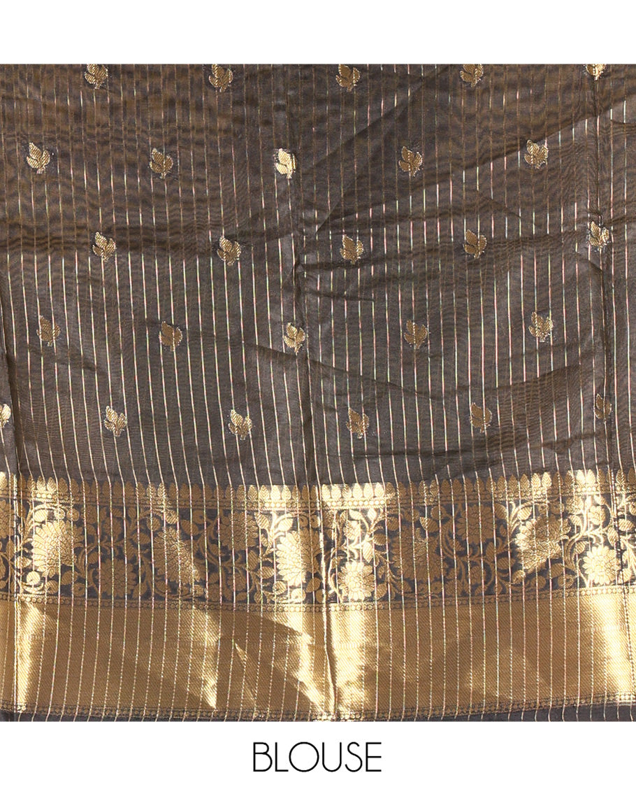 Yellow-Green Semi-Kathan Silk Saree