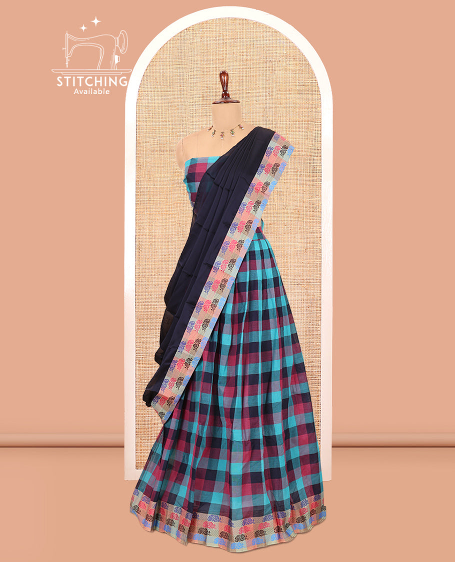 Multi-Color Chettinad Cotton Half-Saree