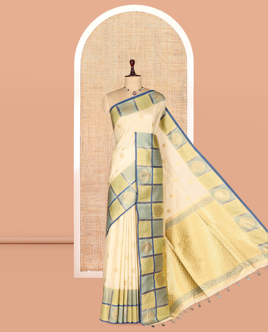 Blue Peacock Motif Saree