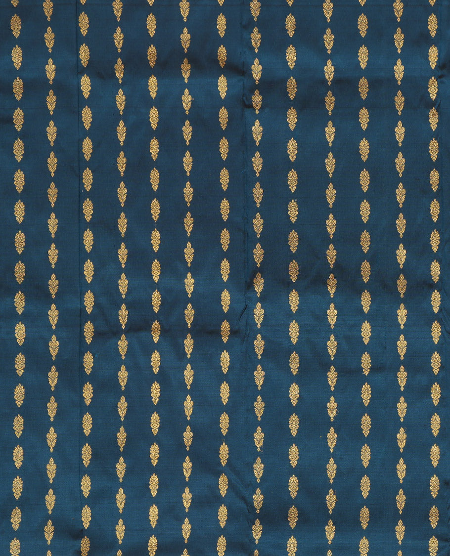 Blue Pure Silk Navarathna Pavadai Material Set