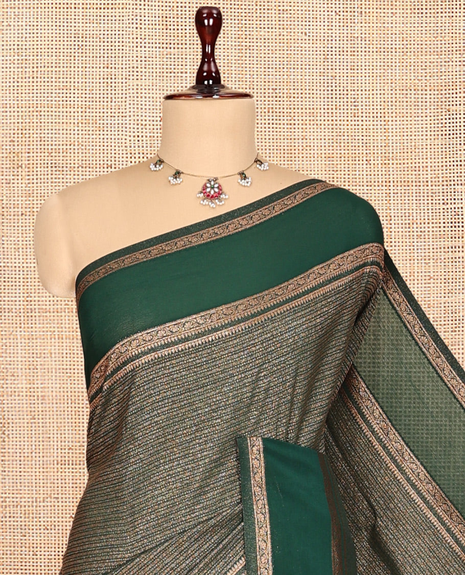 Green Fancy Crepe Saree