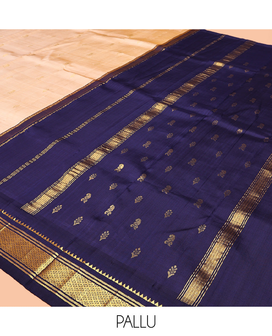 Light Sandal Kanchipuram Silk Saree