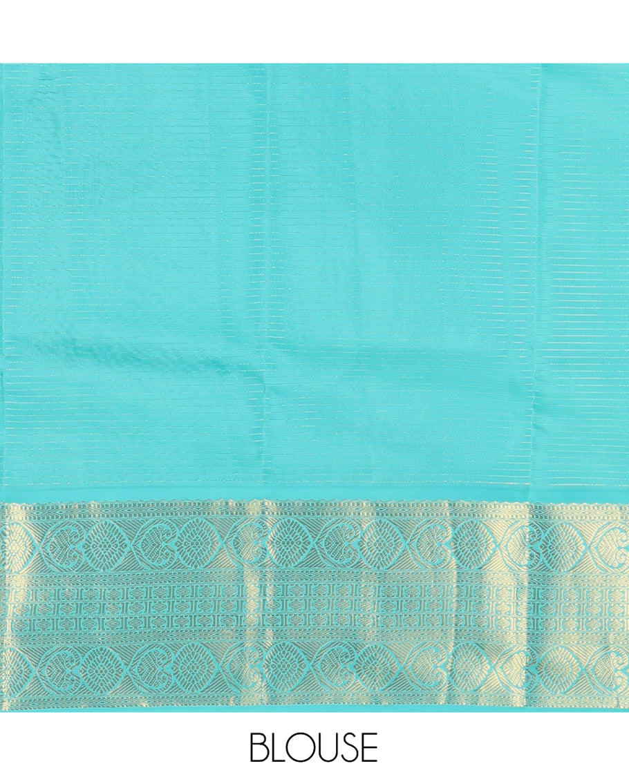 Yellow Zari Design Vasundhara Lite Silk Mix Saree, a Contrast Traditional Border, and a Contrast Blouse